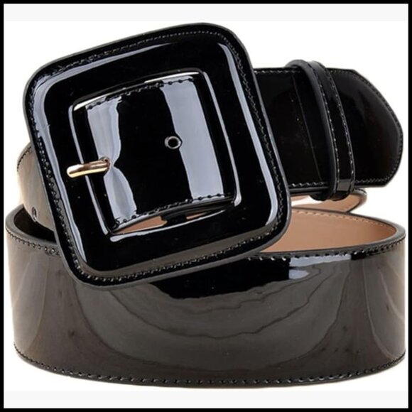 Vintage Square Buckle Wide High Waist Belt for Dresses Coats Skirts